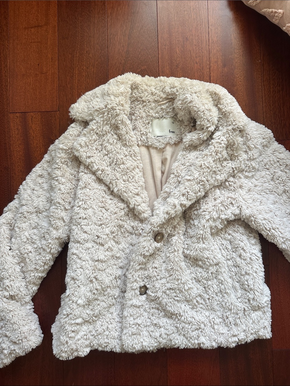 Wilfred Cream Teddy Coat with Notched Collar